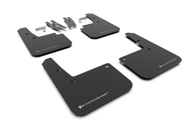 Hyundai Kona Mud Flap - Rally Armor - UR Black/Silver Logo - Black/Silver - `18-`23